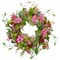 23" Pink Chrysanthemum & Hydrangea Floral Spring Wreath
